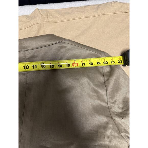 John Varvatos USA Blazer Mens 46 Khaki Linen Luxe Two Button Notch Lapel Jacket - Picture 16 of 16